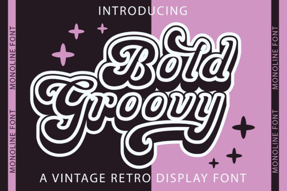 Bold Groovy Monoline: A Vintage Font for Modern Designs