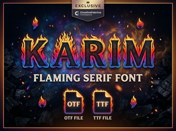 Karim: Igniting Your Brand with a Flaming Serif Font
