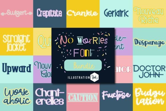 No Worries Font Bundle: A Playful Take on Modern Typography