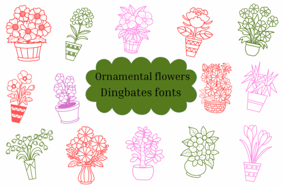 Ornamental Flowers: Sketch-Style Dingbats for Creative Projects